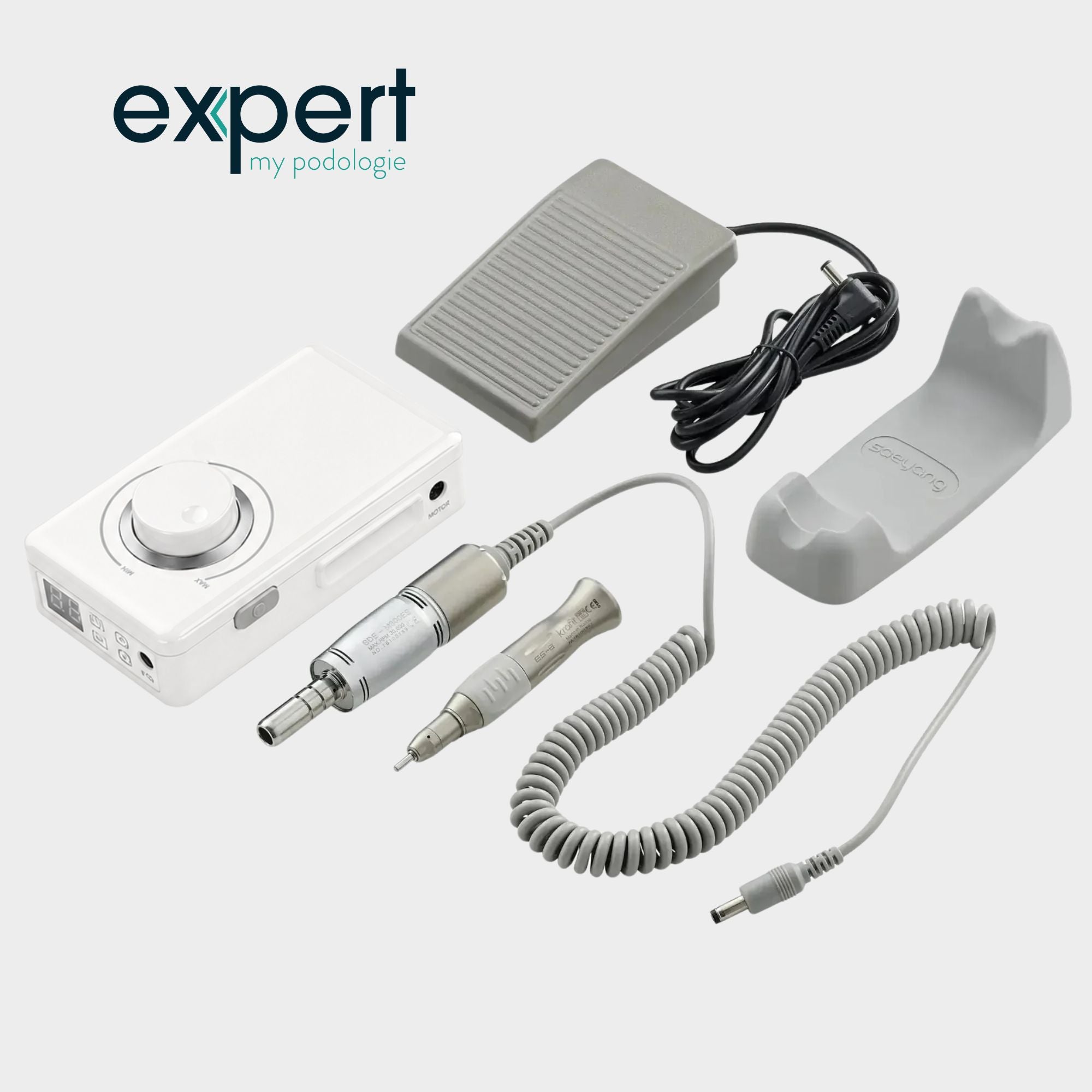 Micromoteur portable PODO38S - Blanc - 30 000 tr/min - Avec pièce à main démontable - My Médical