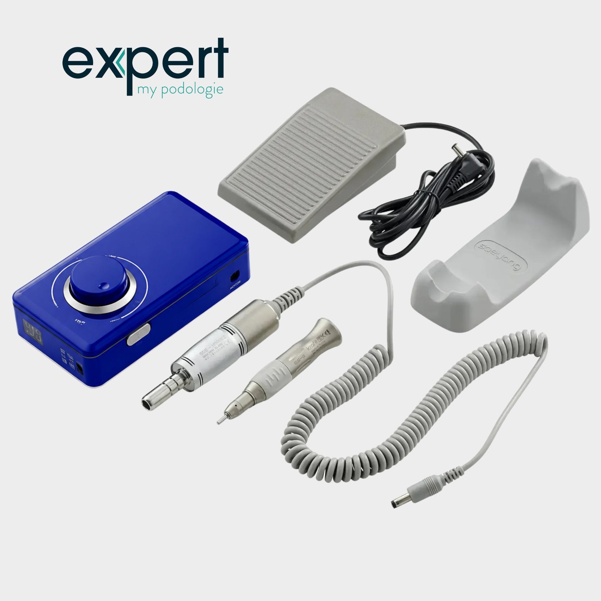 Micromoteur portable PODO38S - Bleu - 30 000 tr/min - Avec pièce à main démontable - My Médical