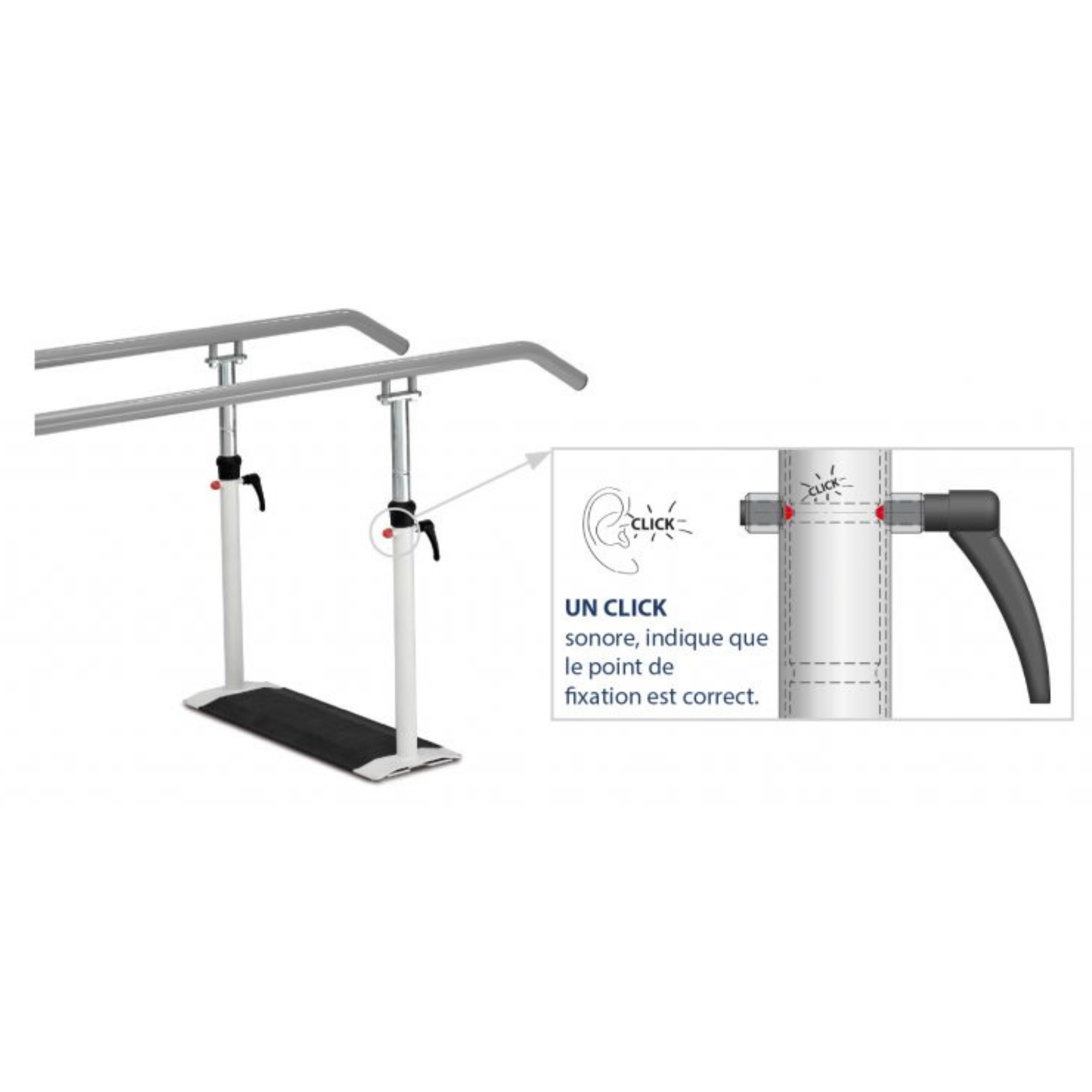 Easy Click Folding Parallel Bars - 2 sizes - Ferrox