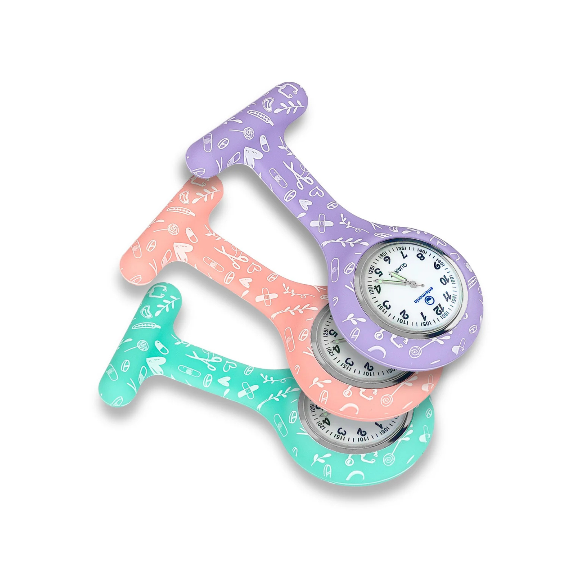 Montre analogique avec boîtier en silicone imprimé infirmière - Plusieurs coloris - My Blouse
