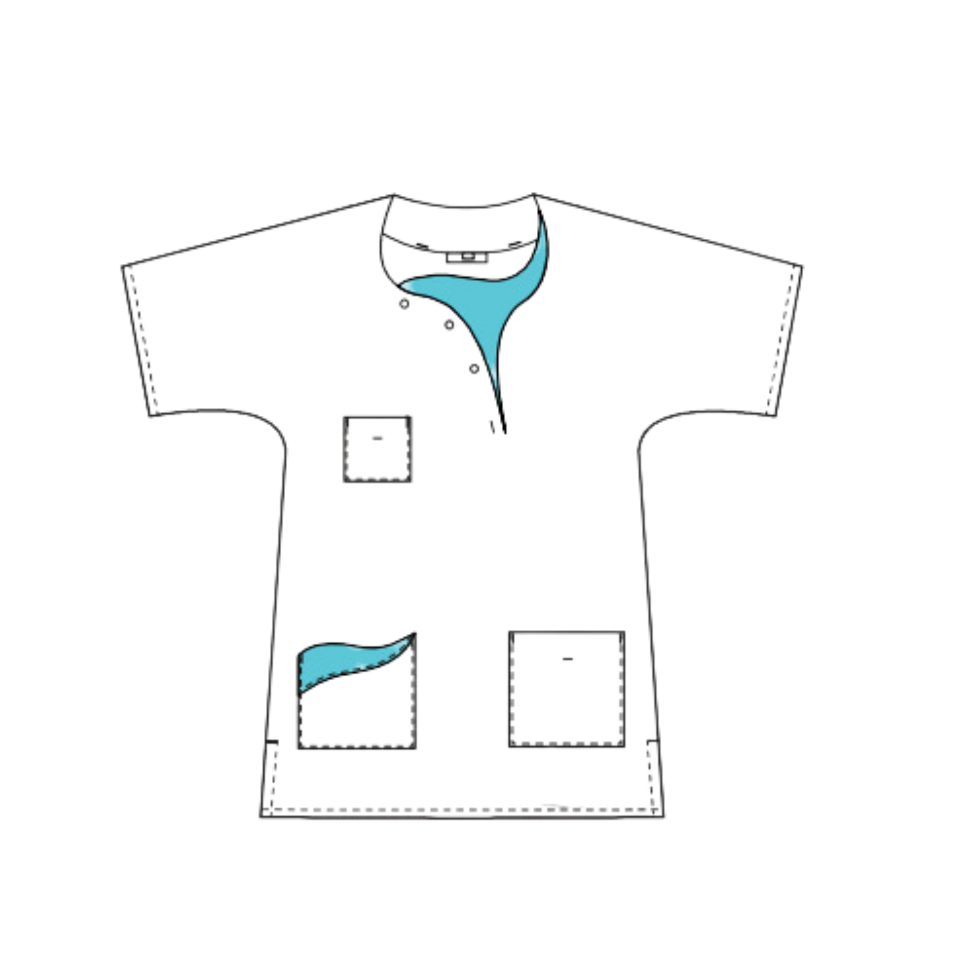 MÉL - Tunique - Manches courtes - Femme - 75 cm 