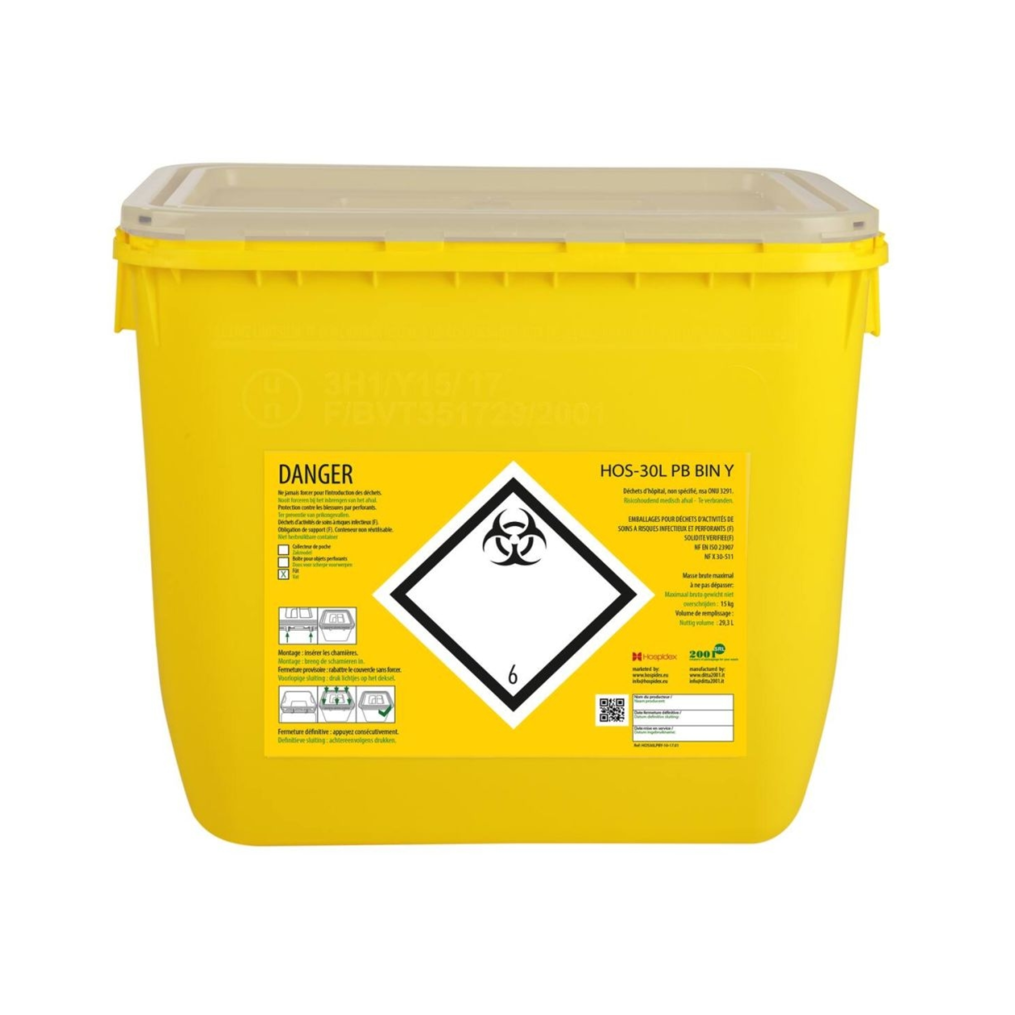 Clinisafe Rectangular Plastic Drum Container - Hospidex