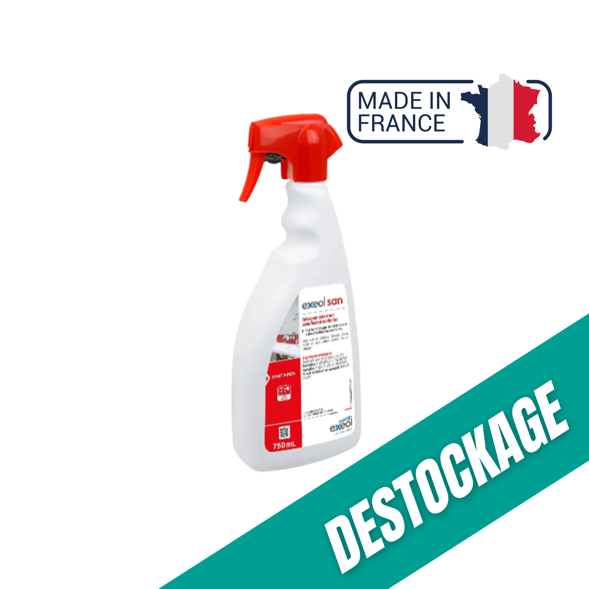 Détartrant désinfectant sanitaires - Exeol San - Spray de 750ml - Sodel // Date dépassée
