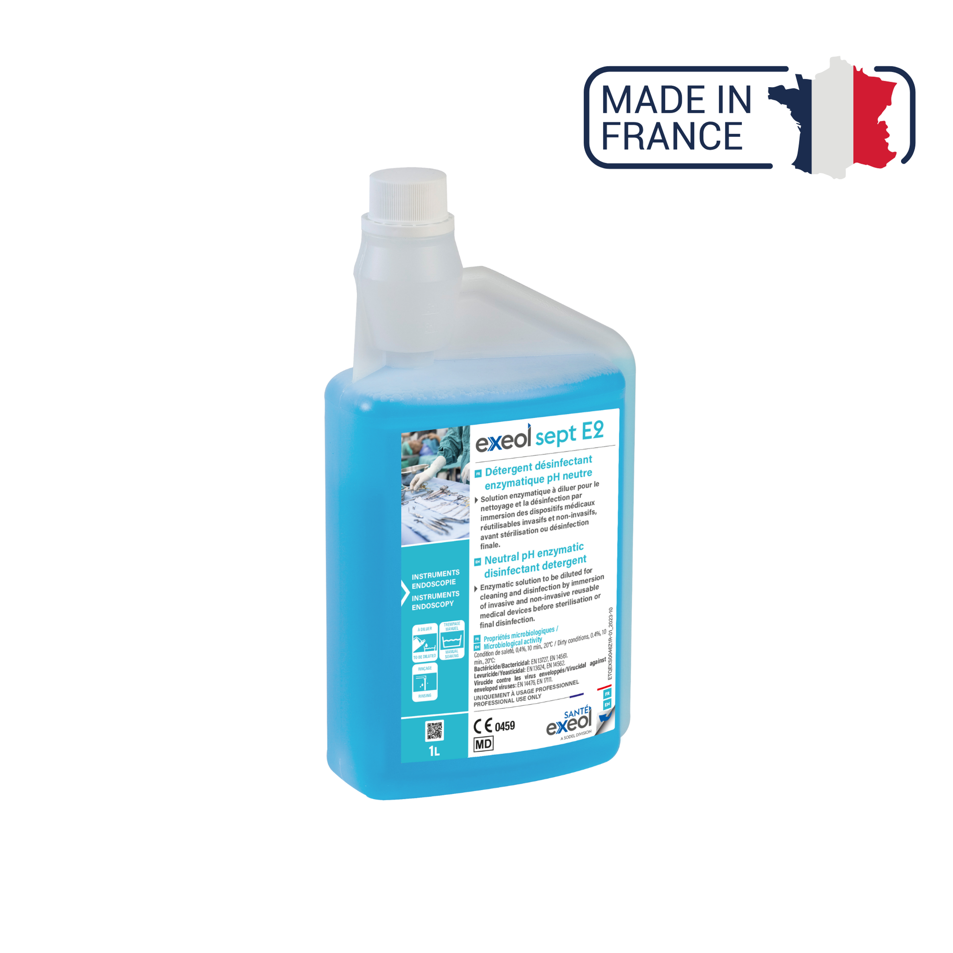 Exeol Sept E2 - Détergent désinfectant enzymatique pH neutre - Sodel - My Médical
