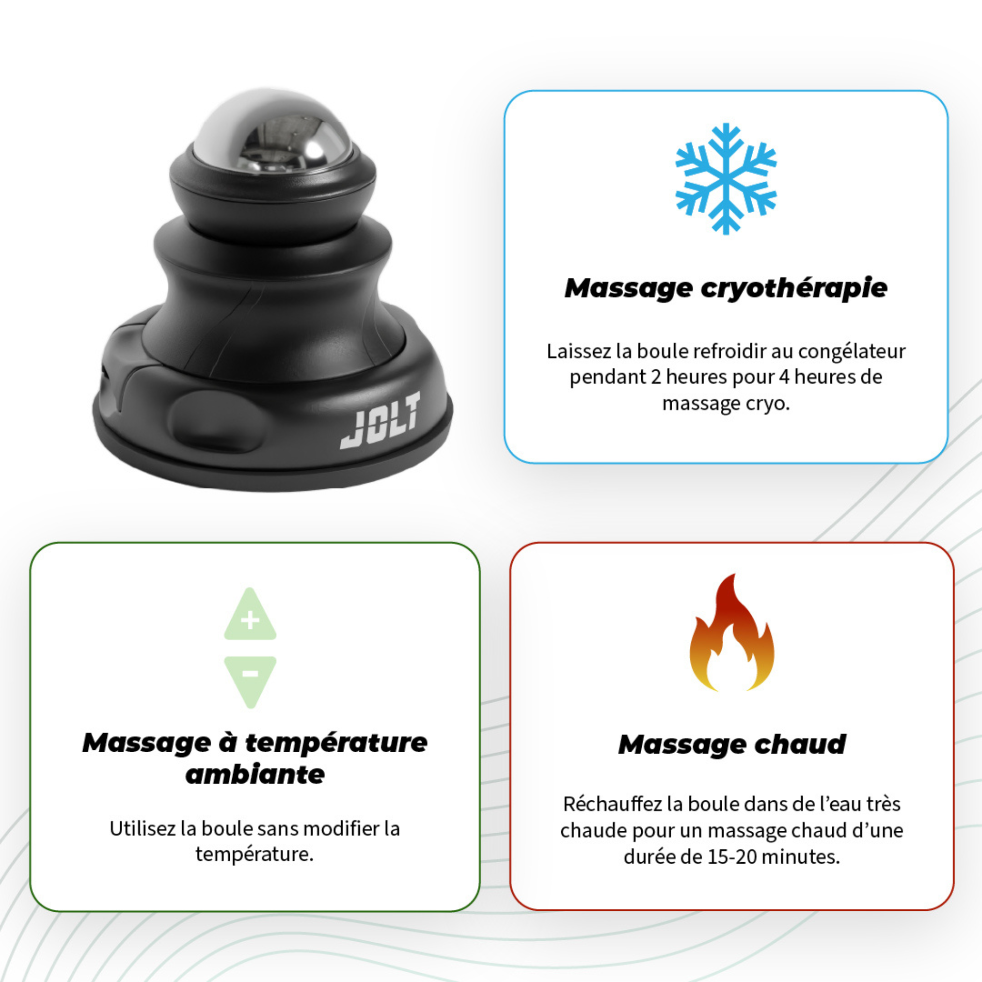 Dot Wall - Boule de massage 3 en 1 - Ø 8 cm - Jolt