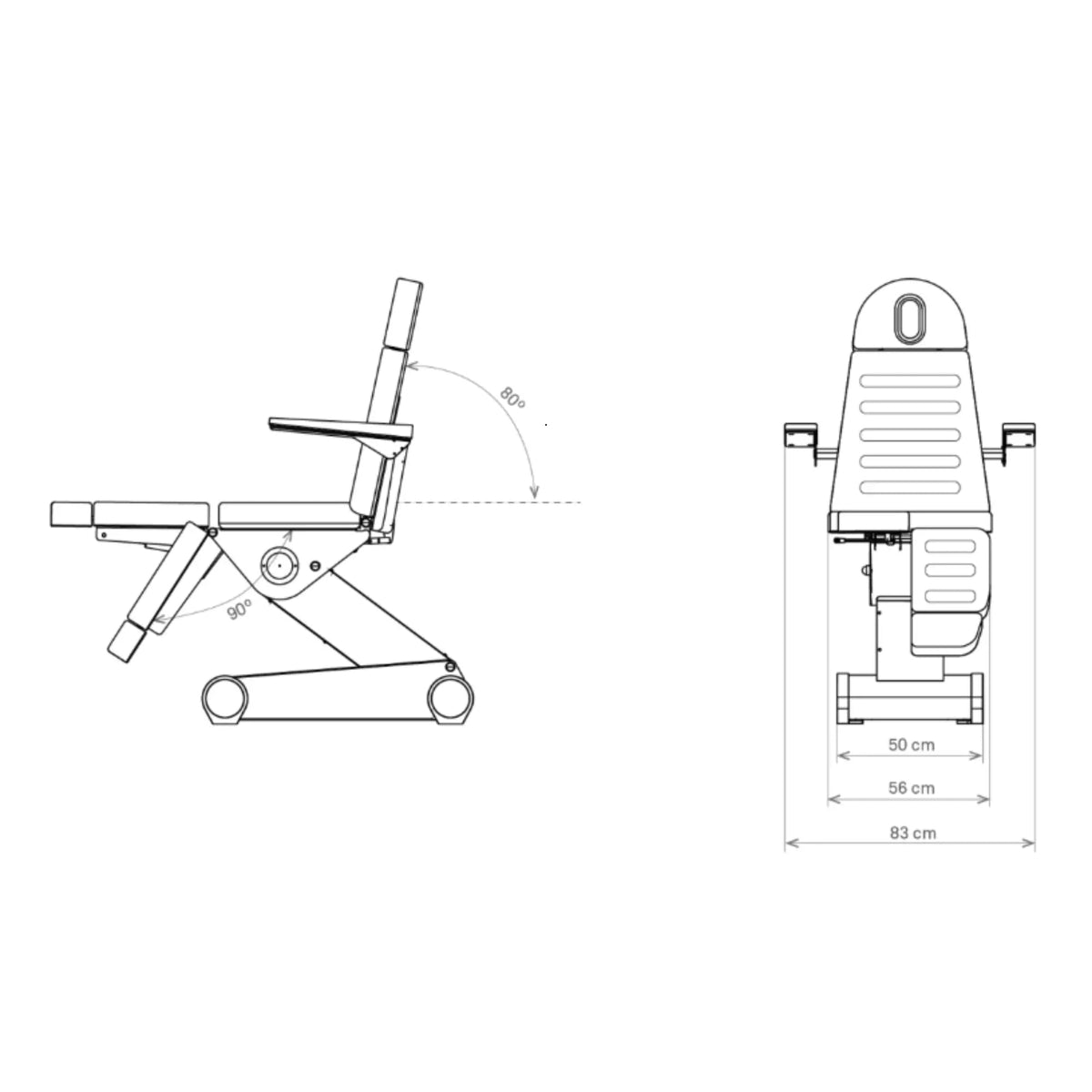 Fauteuil de pédicurie Électrique - 3 moteurs - 2 coloris - B-Light 503 - Weelko Naggura