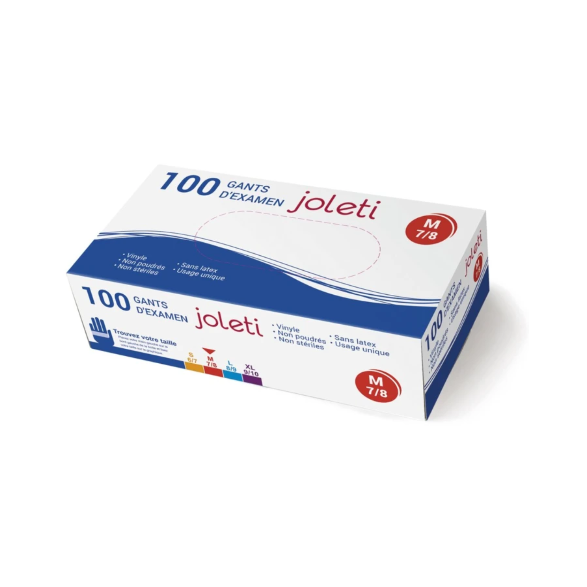 Gant d'examen - Vinyle non poudré - boîte de 100 - Joleti