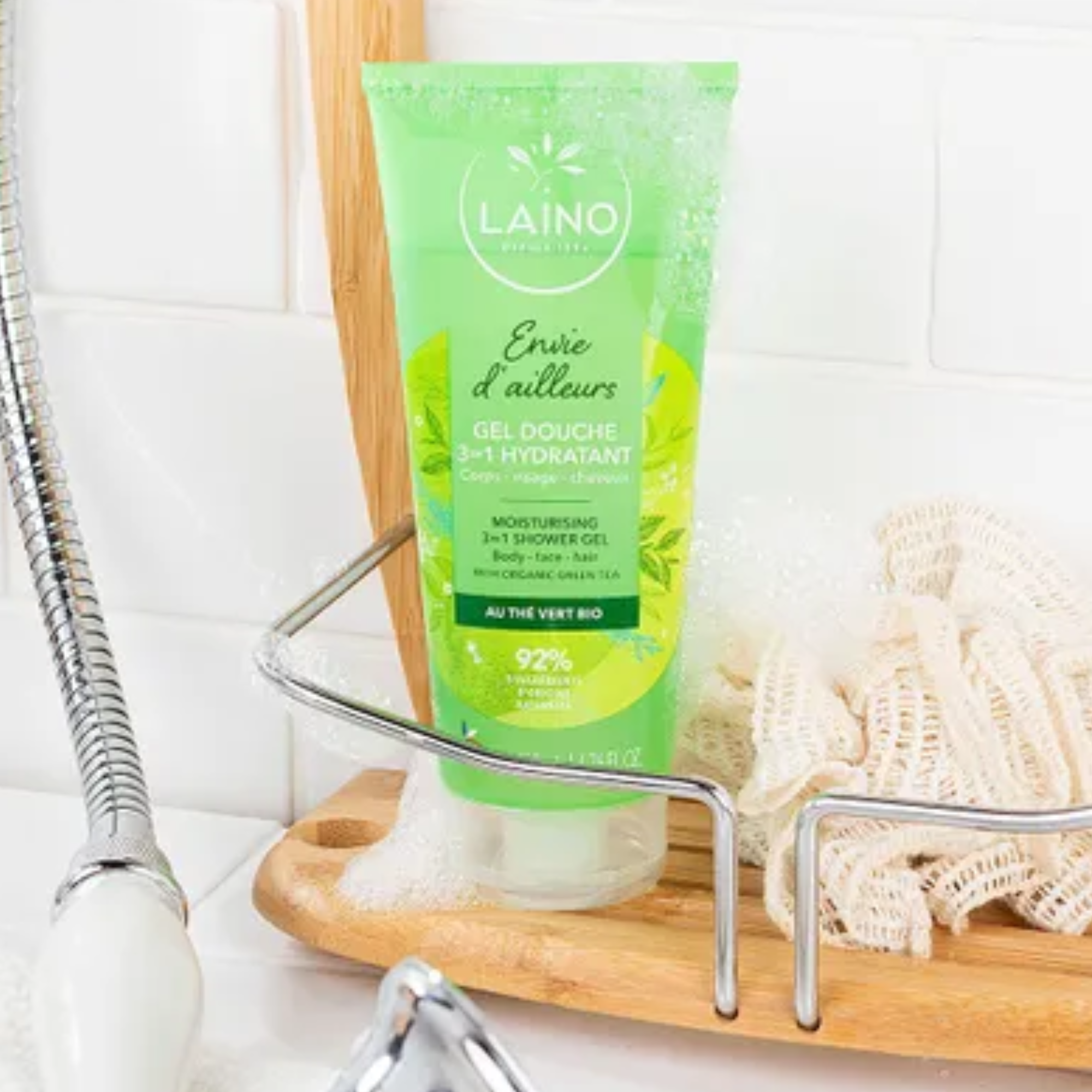 Gel Douche Hydratant - Thé Vert Bio - 3 en 1 - 200ml - Laino