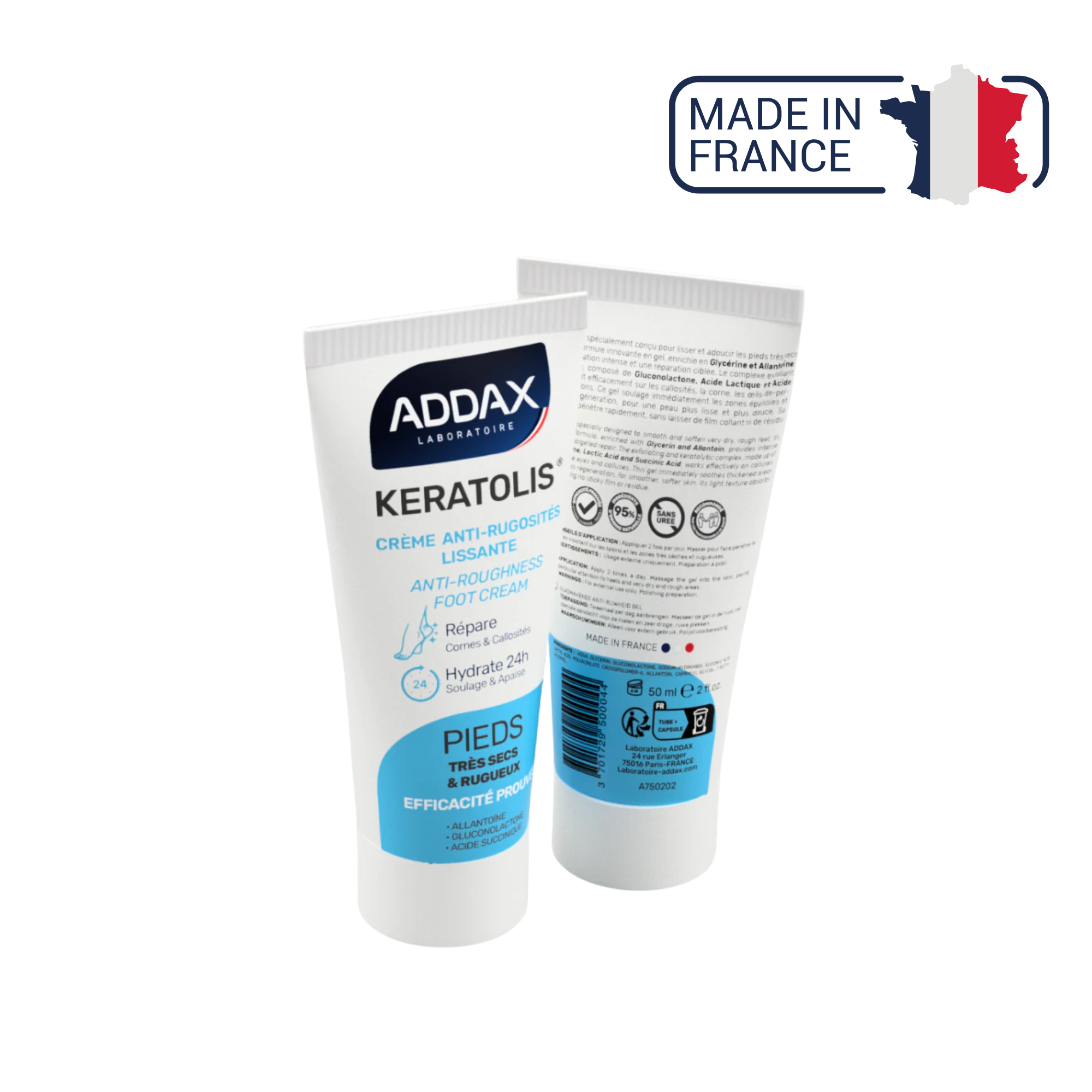 KERATOLIS® - Crème pieds anti-rugosités lissante - 50 ml - Laboratoire Addax