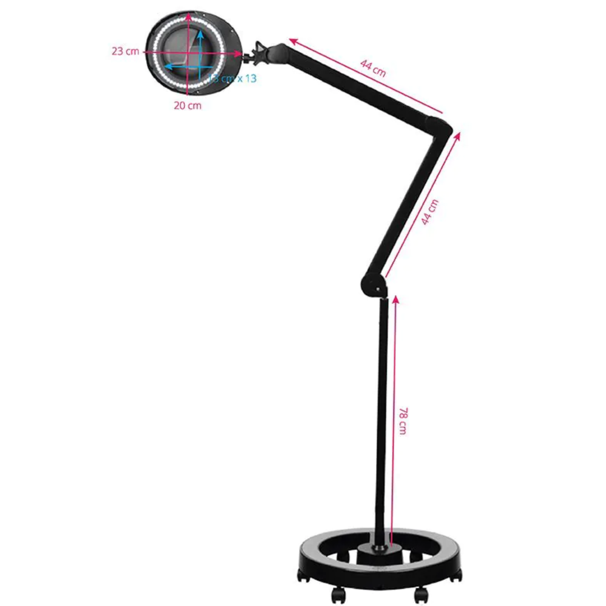 Lampe loupe Elegante 6025 avec trépied - Blanc ou noir - Essential by My Podologie