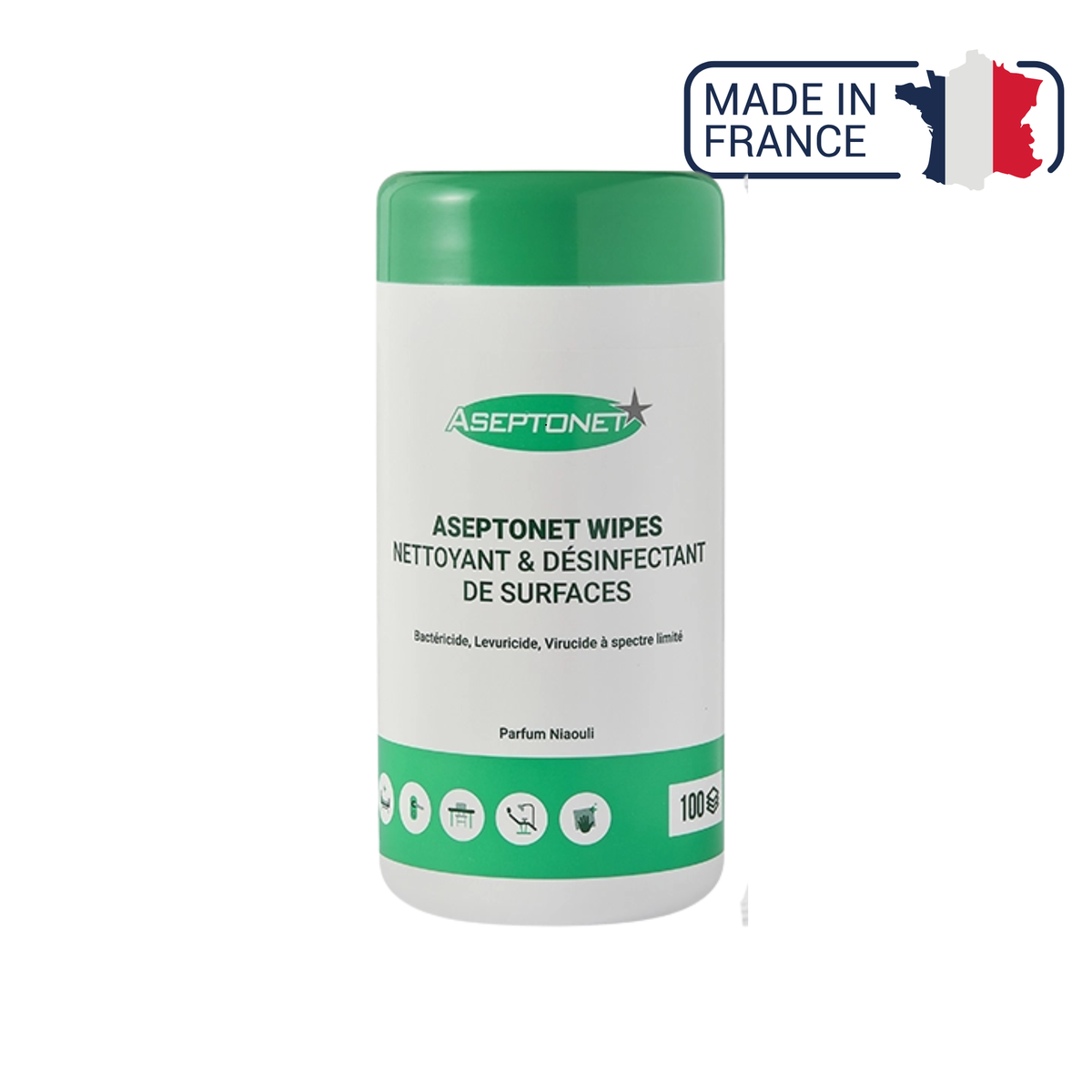 Lingettes désinfectantes - Boîte de 100 - Aseptonet