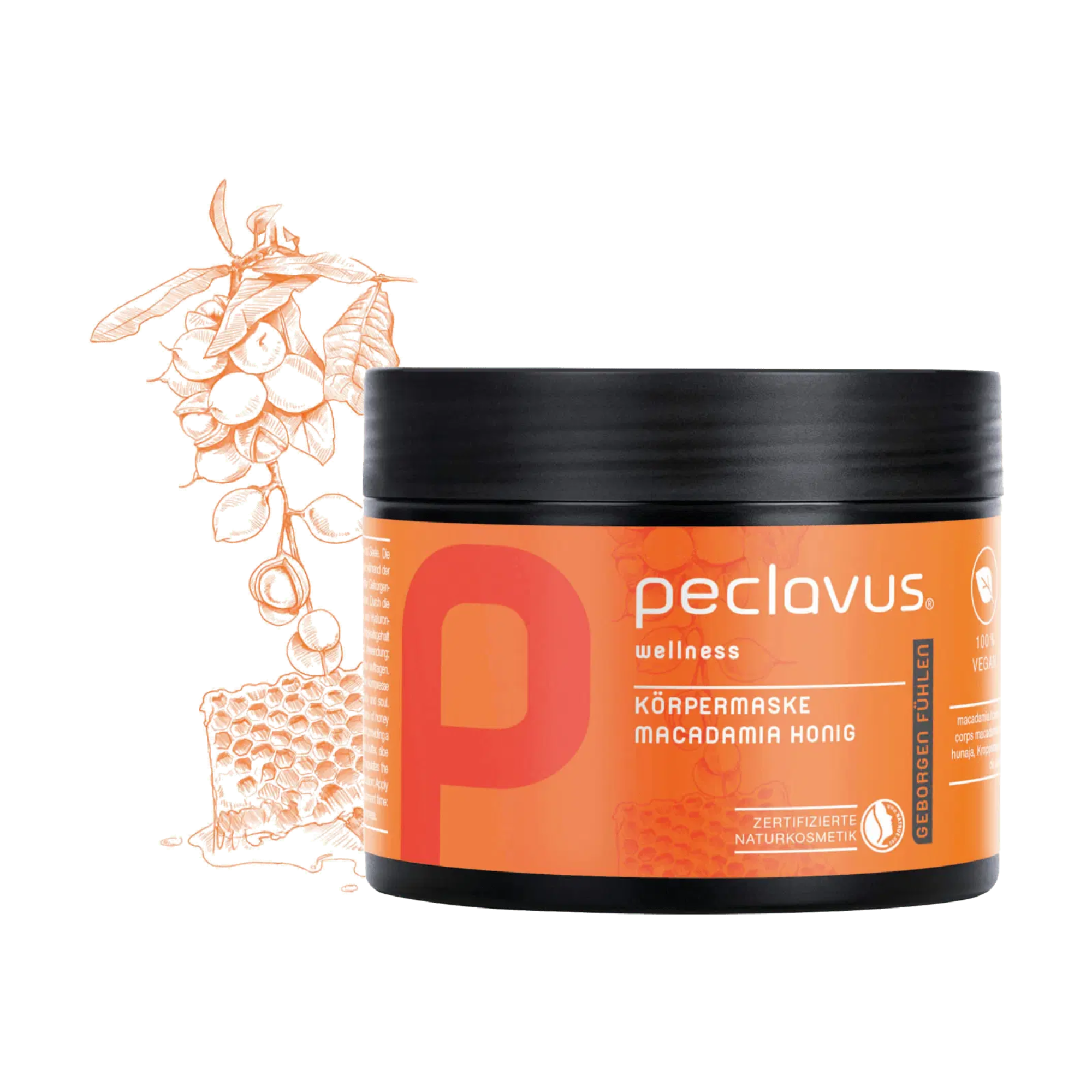 Masque corporel - Miel de Macadamia - "Sentez-vous en sécurité" - 500 ml - Peclavus