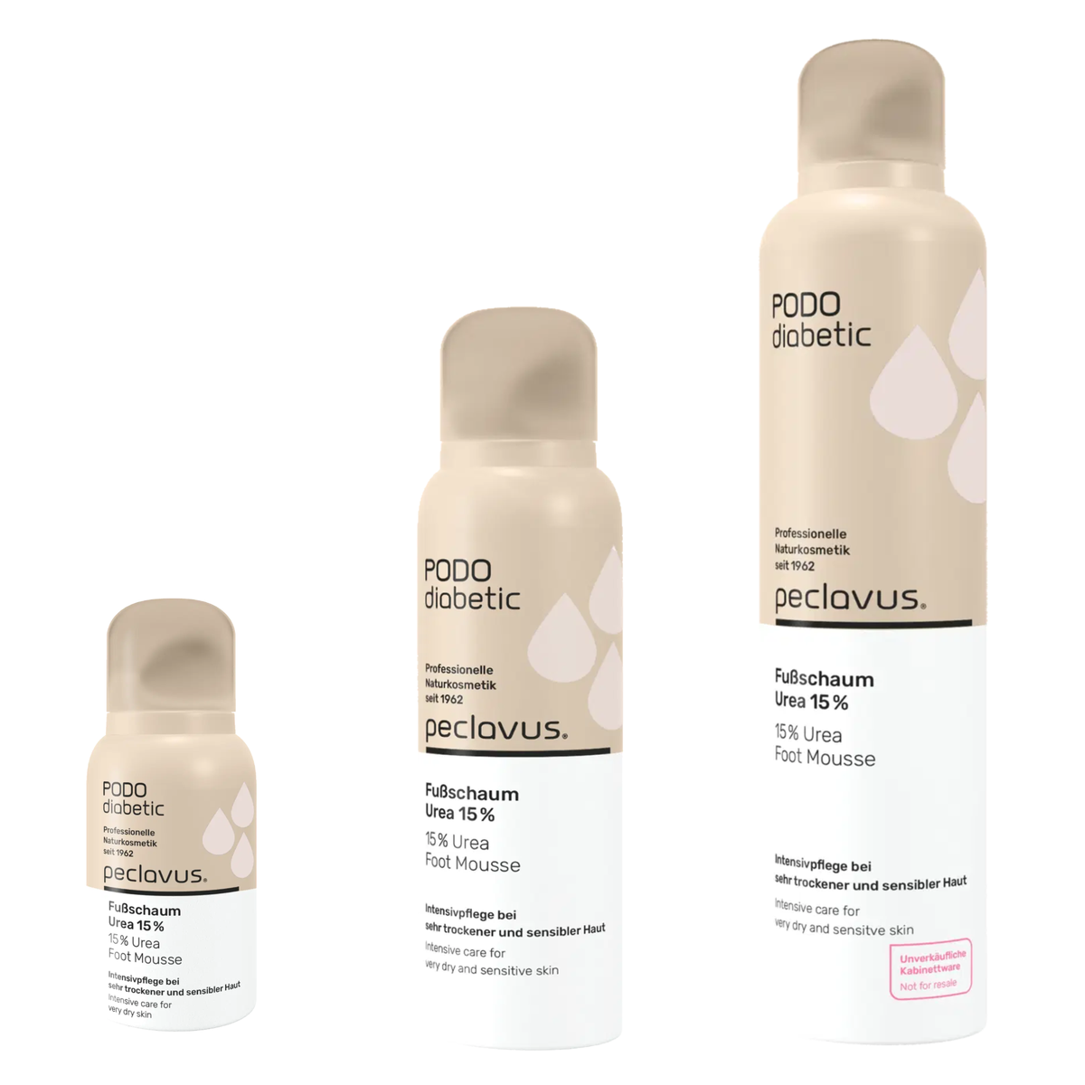 Mousse pour les pieds à 15 % d'urée pour peaux très sèches - Plusieurs formats - Peclavus Pododiabetic - My Médical