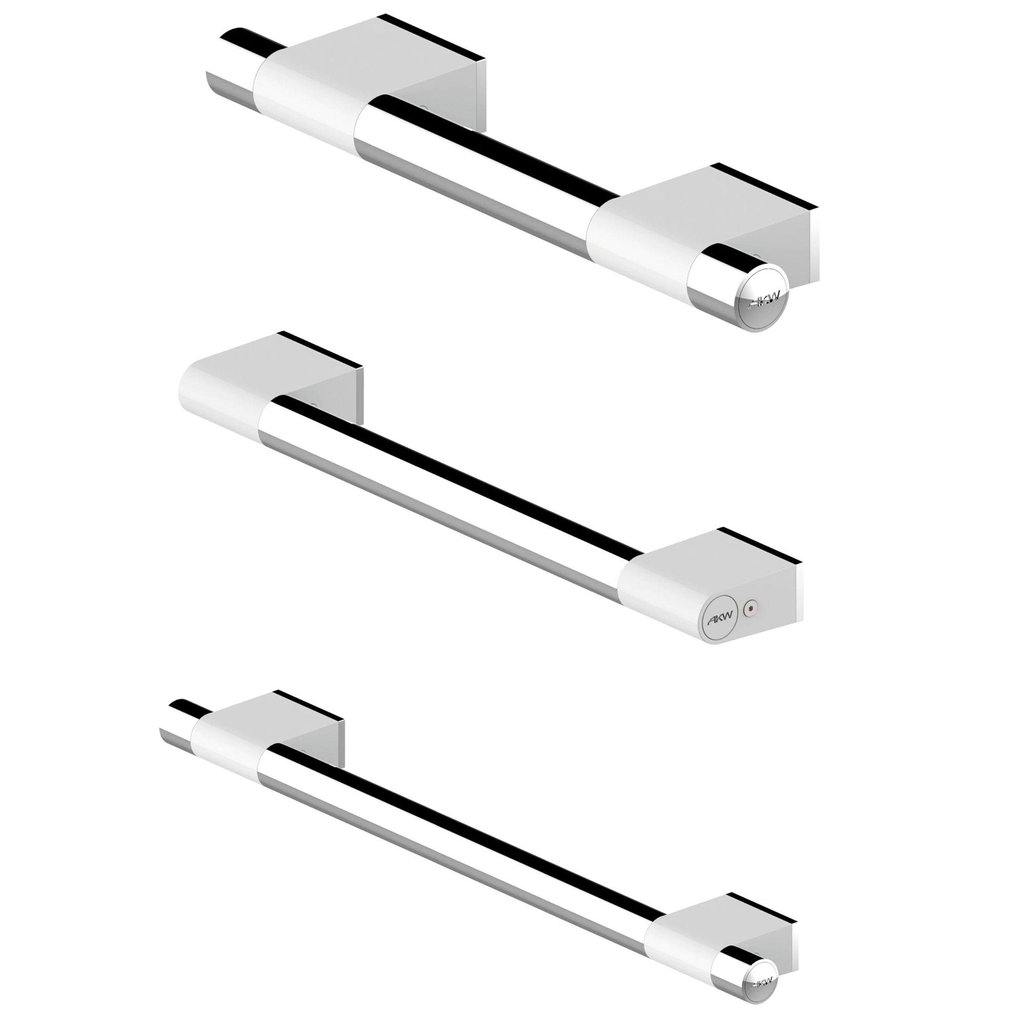 Straight Grab Bar - 3 dimensions - ONYX Duo White Finish - AKW