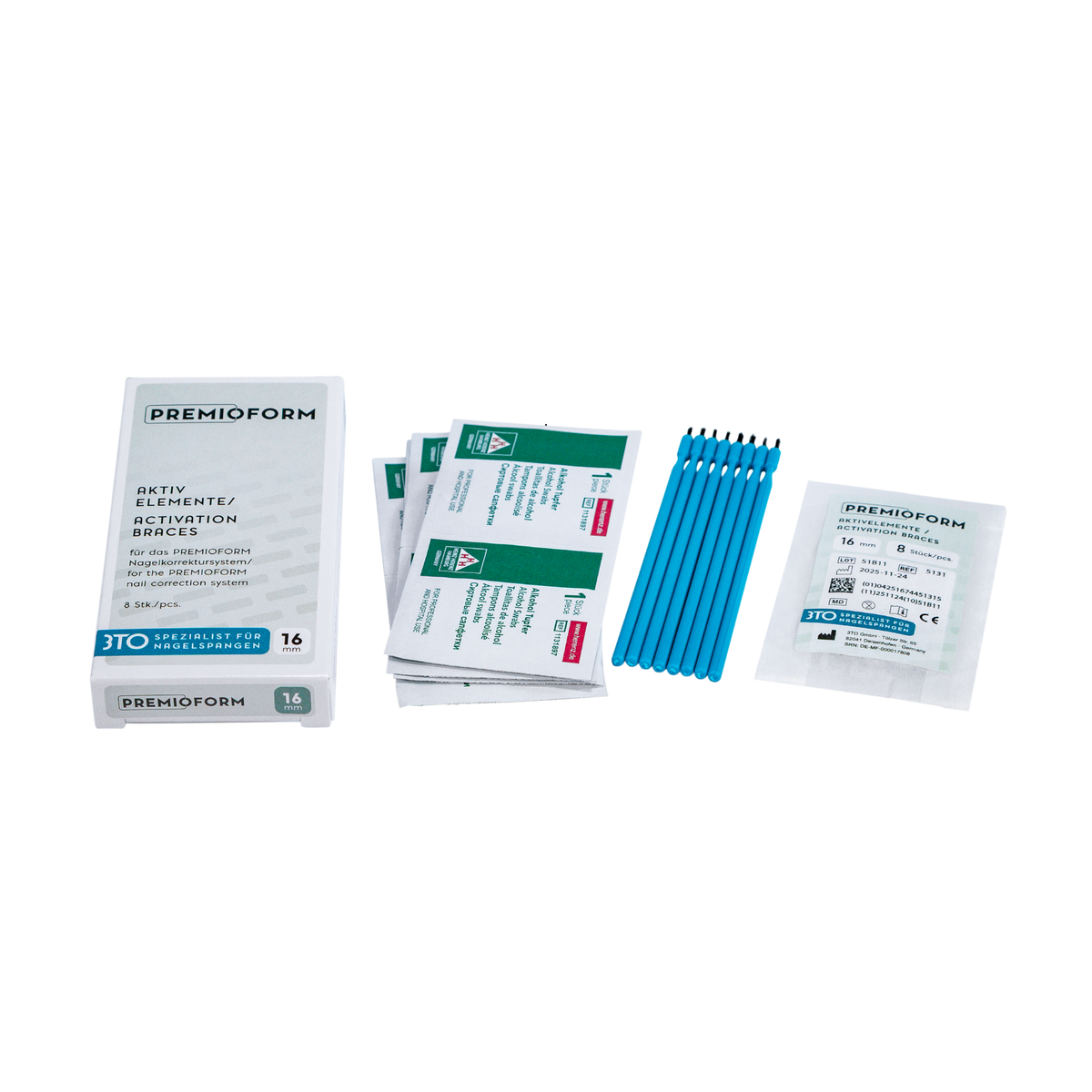 Éléments d’activation pour orthonyxie – 8 pièces – 16 mm - Premioform
