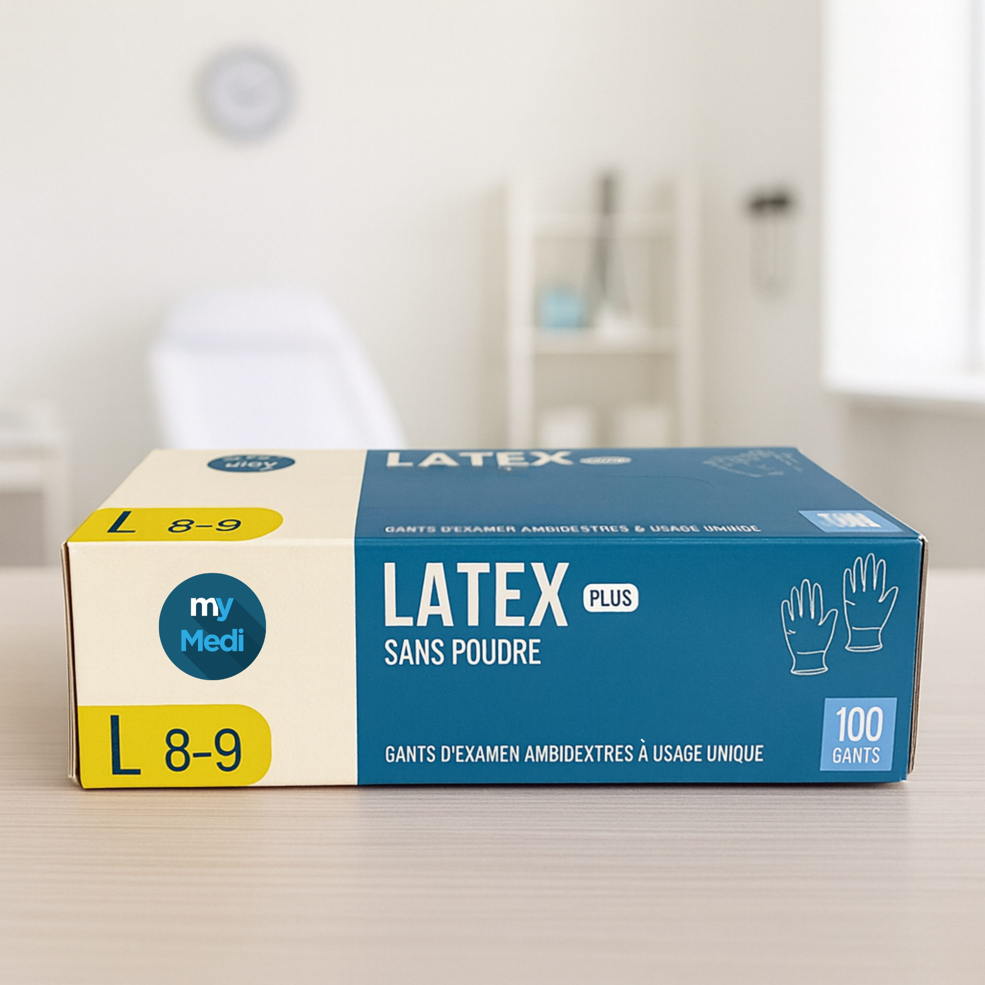 Gants d'examen - Latex - Sans poudre - Ambidextres - Boite de 100 - My Médical