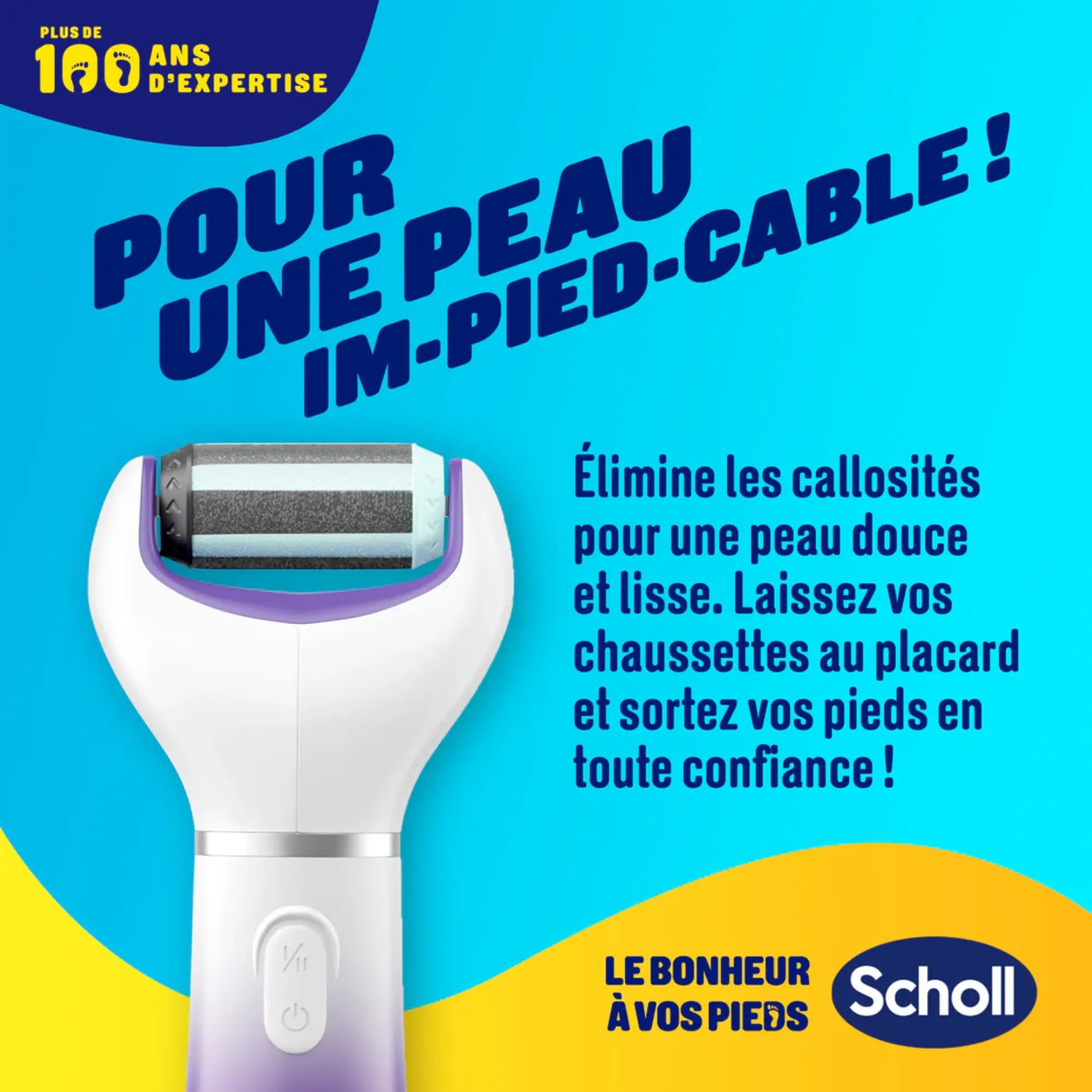 Râpe de Pédicurie Électrique 2 en 1 - Exfoliante et Lissante - Scholl