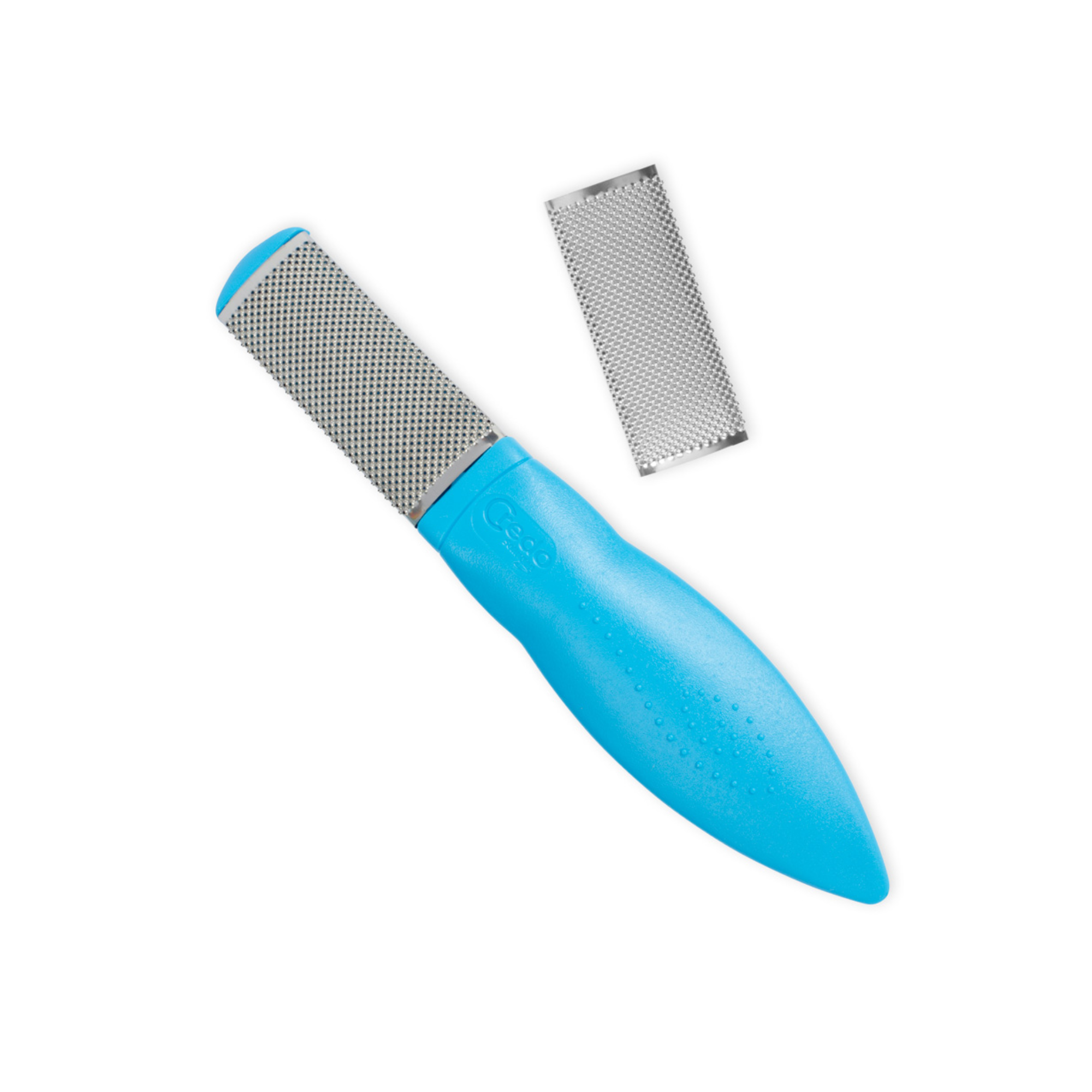 Credo grater with stainless steel friction surface