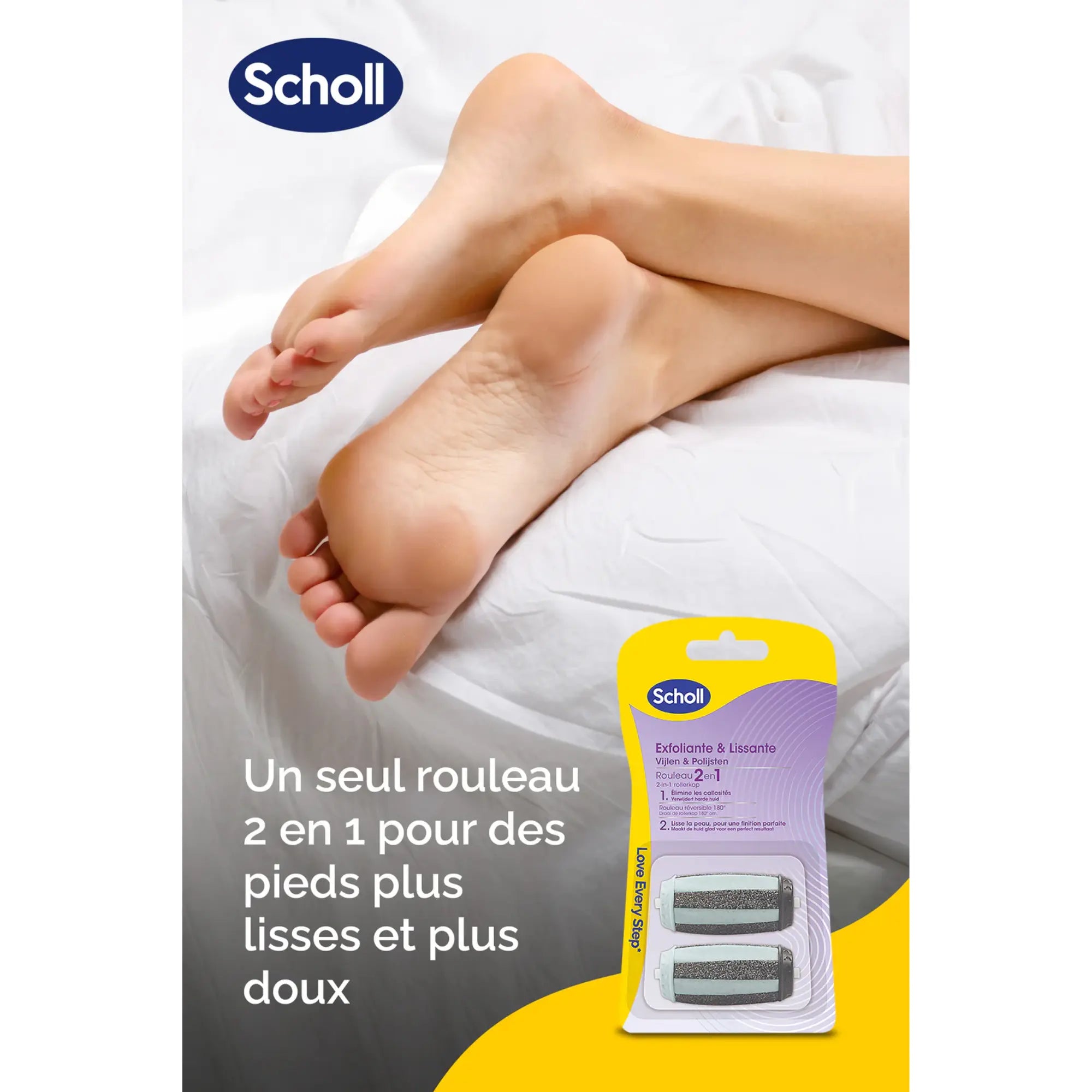 Recharge Rouleau 2 en 1 Exfoliant et Lissant - Râpe de Pédicurie Électrique - Scholl