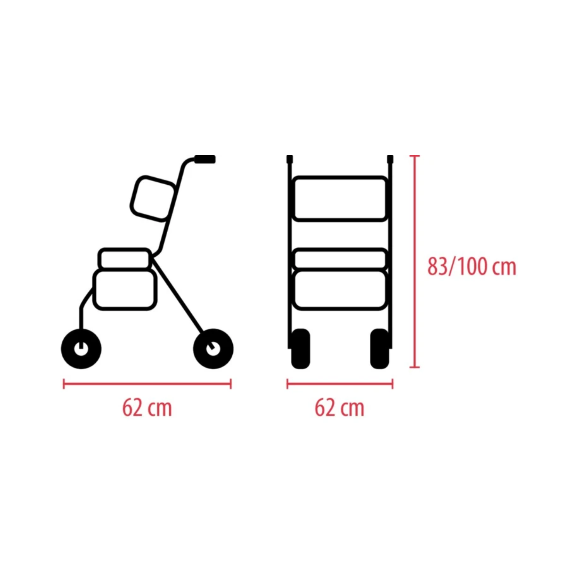 Rollator Pliable 4 Roues Boston - deux coloris - Drive