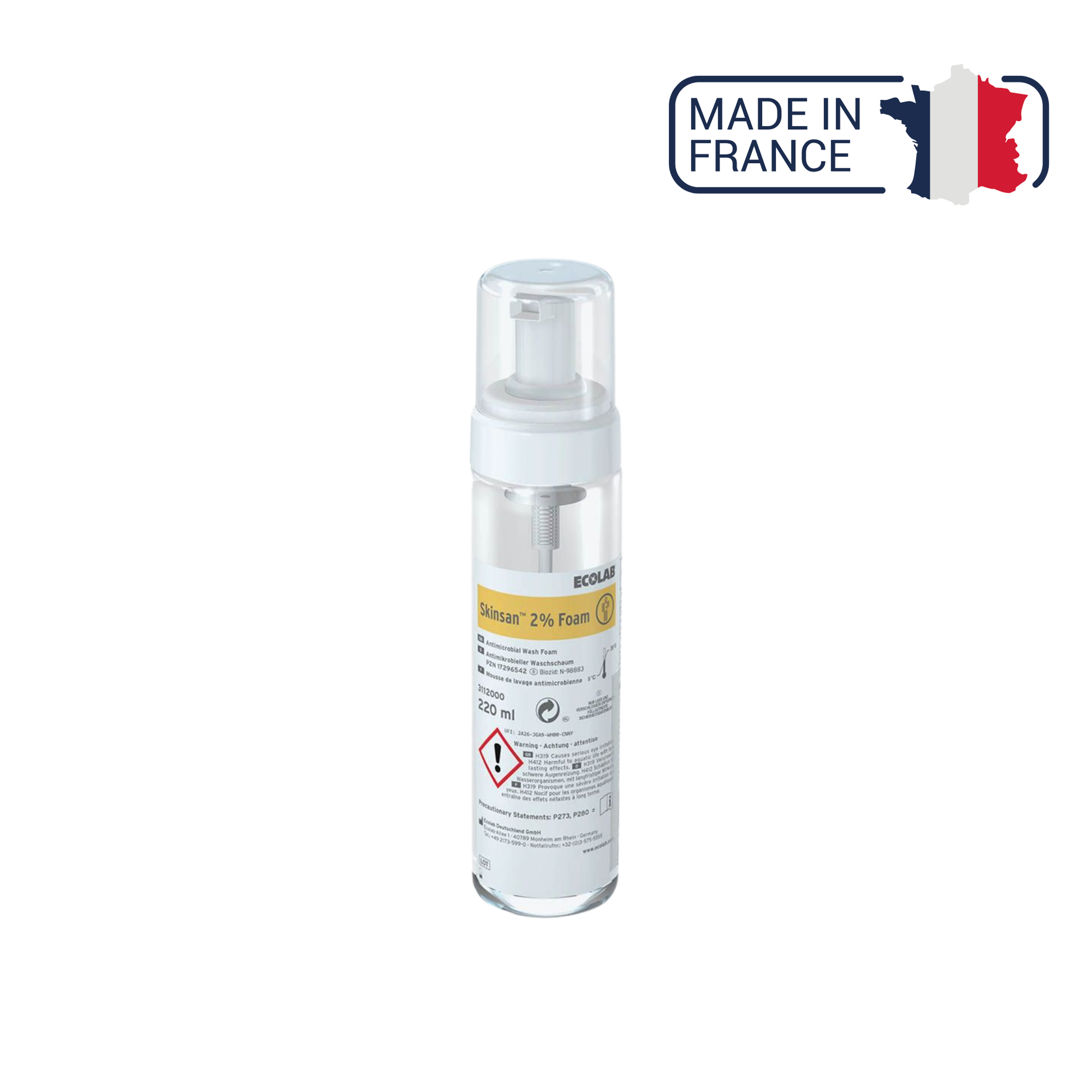 Skinsan 2% Foam - mousse lavante antiseptique sans rinçage - 220 ml - Anios - My Médical