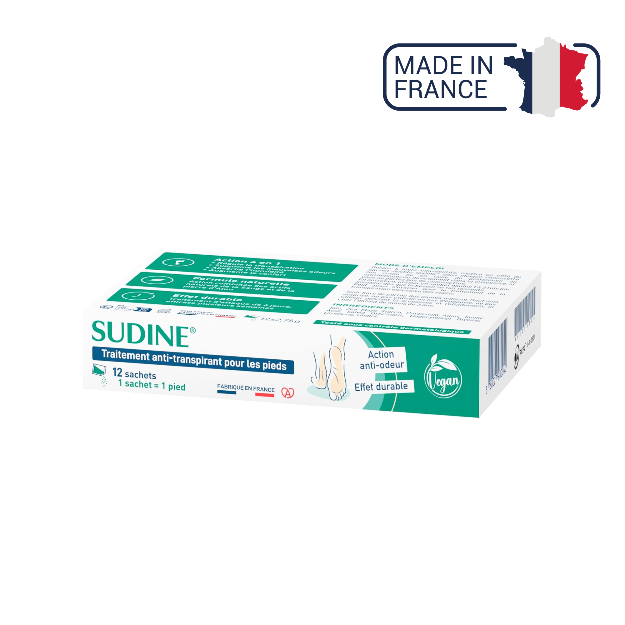Sudine - Antiperspirant treatment powder for feet