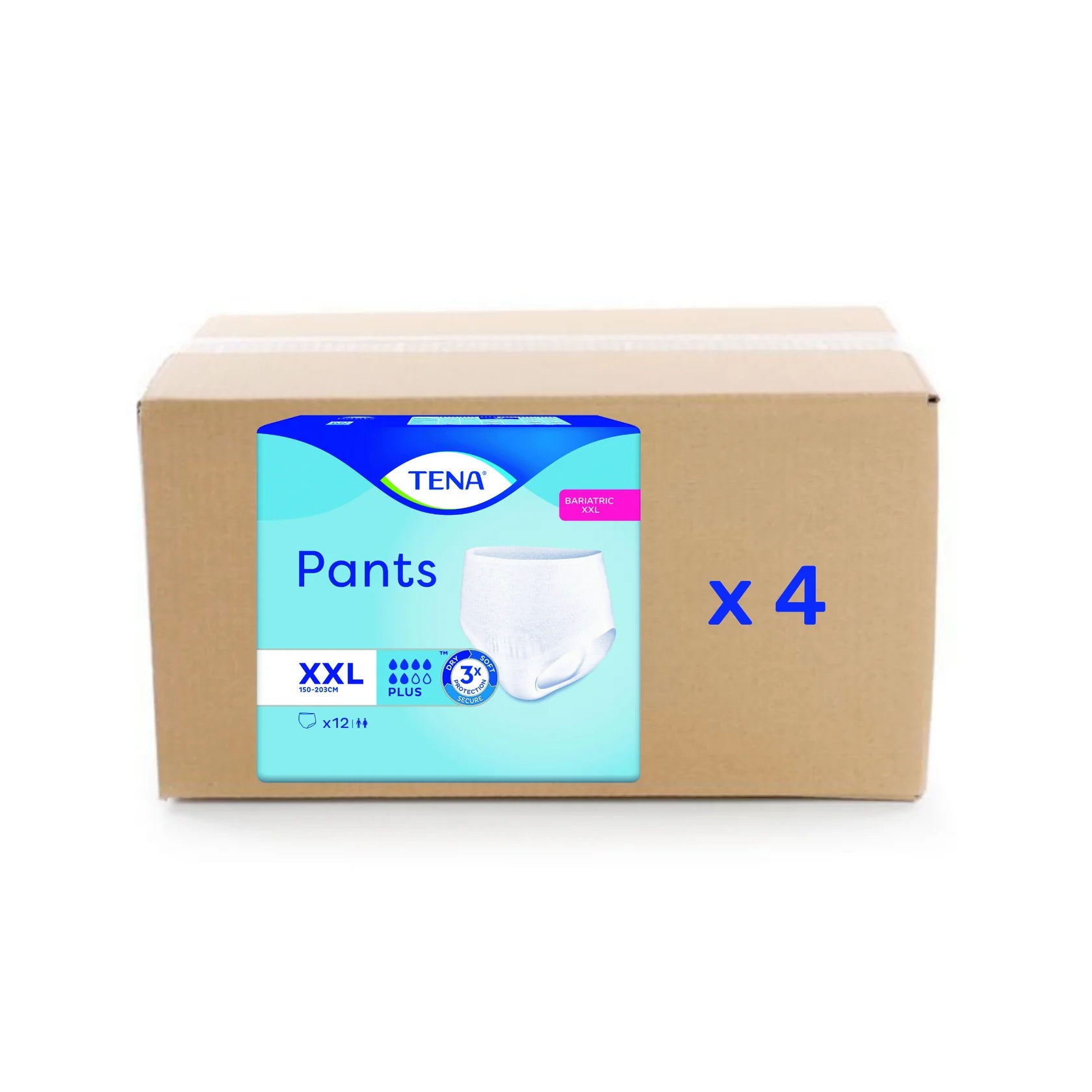 Pack 4x12U Tena Pants Bariatric - Plus - 6 gouttes - XXL - Tena