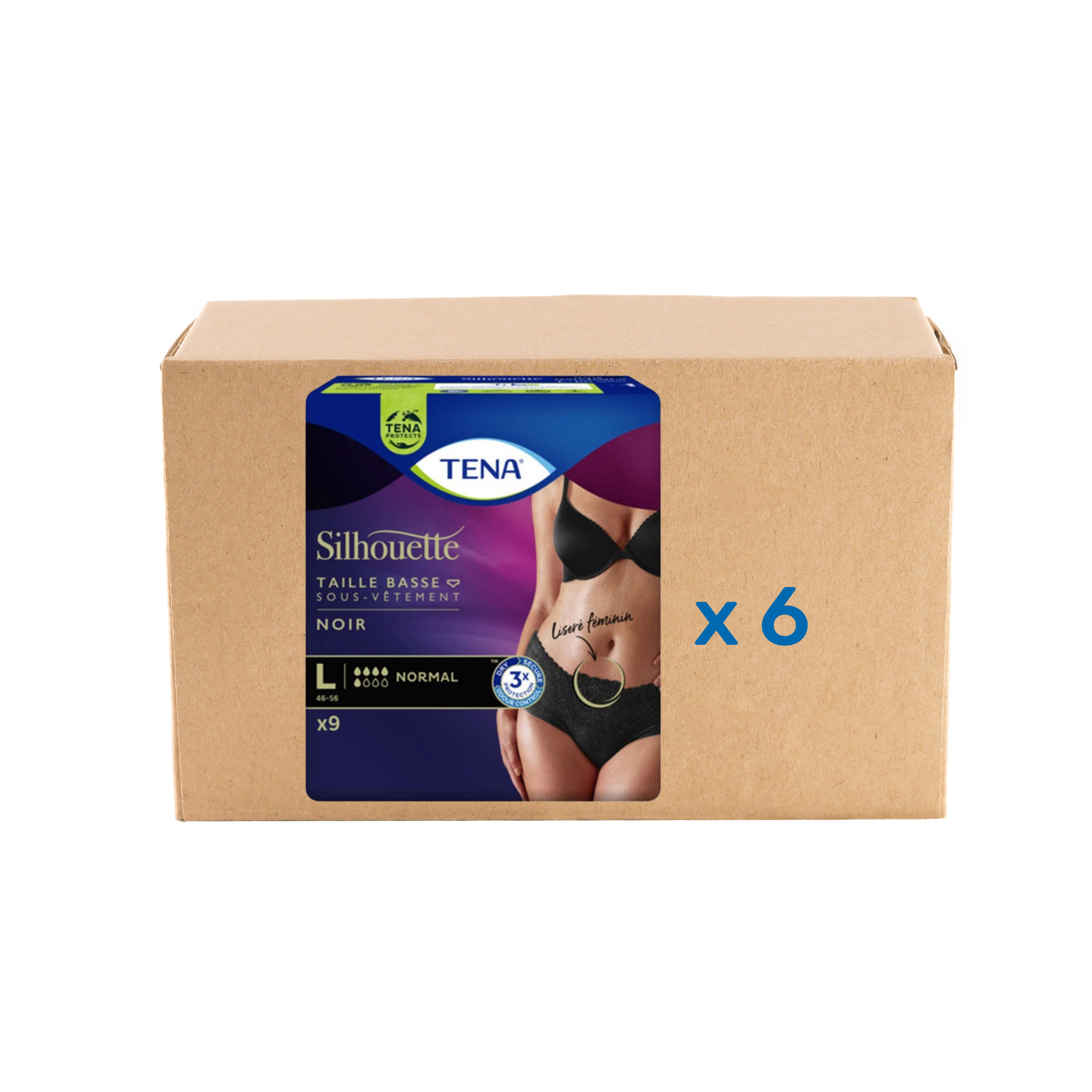 Pack Tena Lady Silhouette Normal - 6 gouttes - 3 modèles - Tena