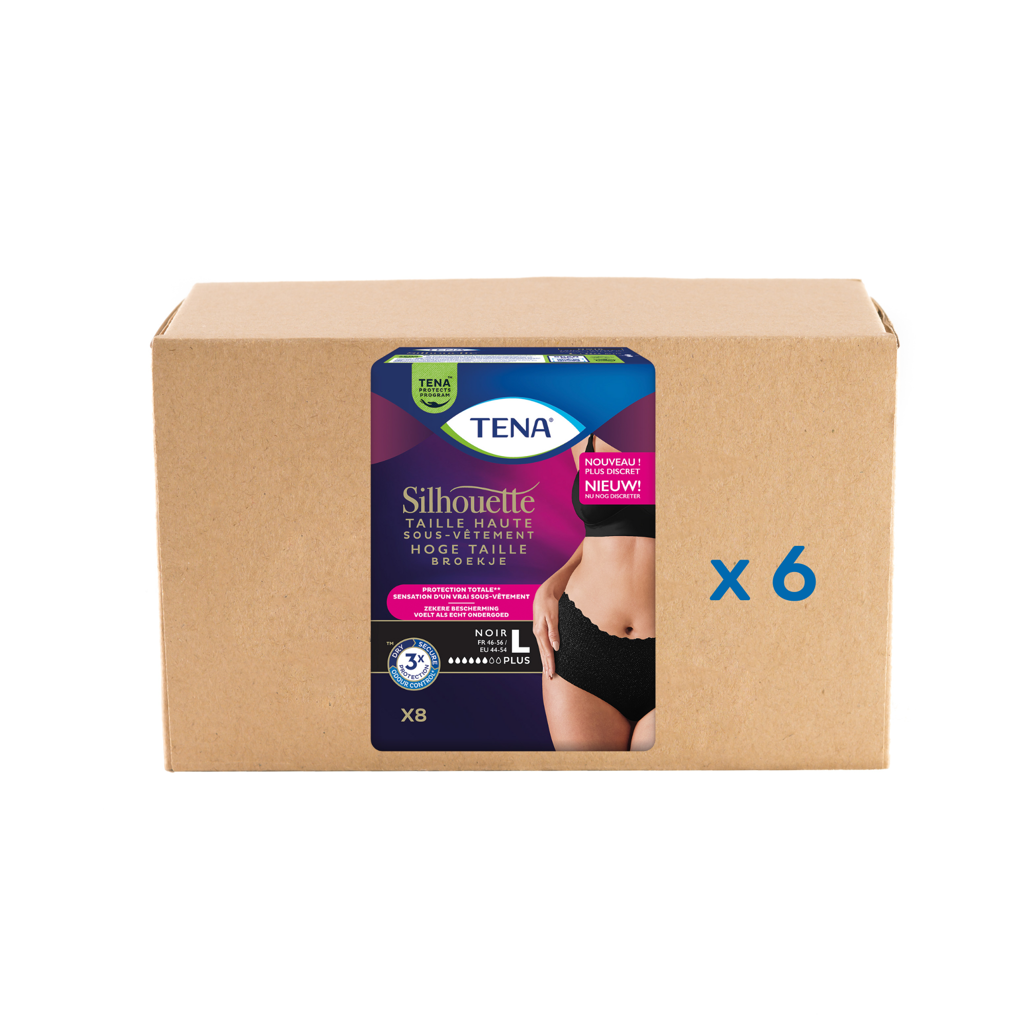 Pack Tena Lady Silhouette Normal - 6 gouttes - 3 modèles - Tena