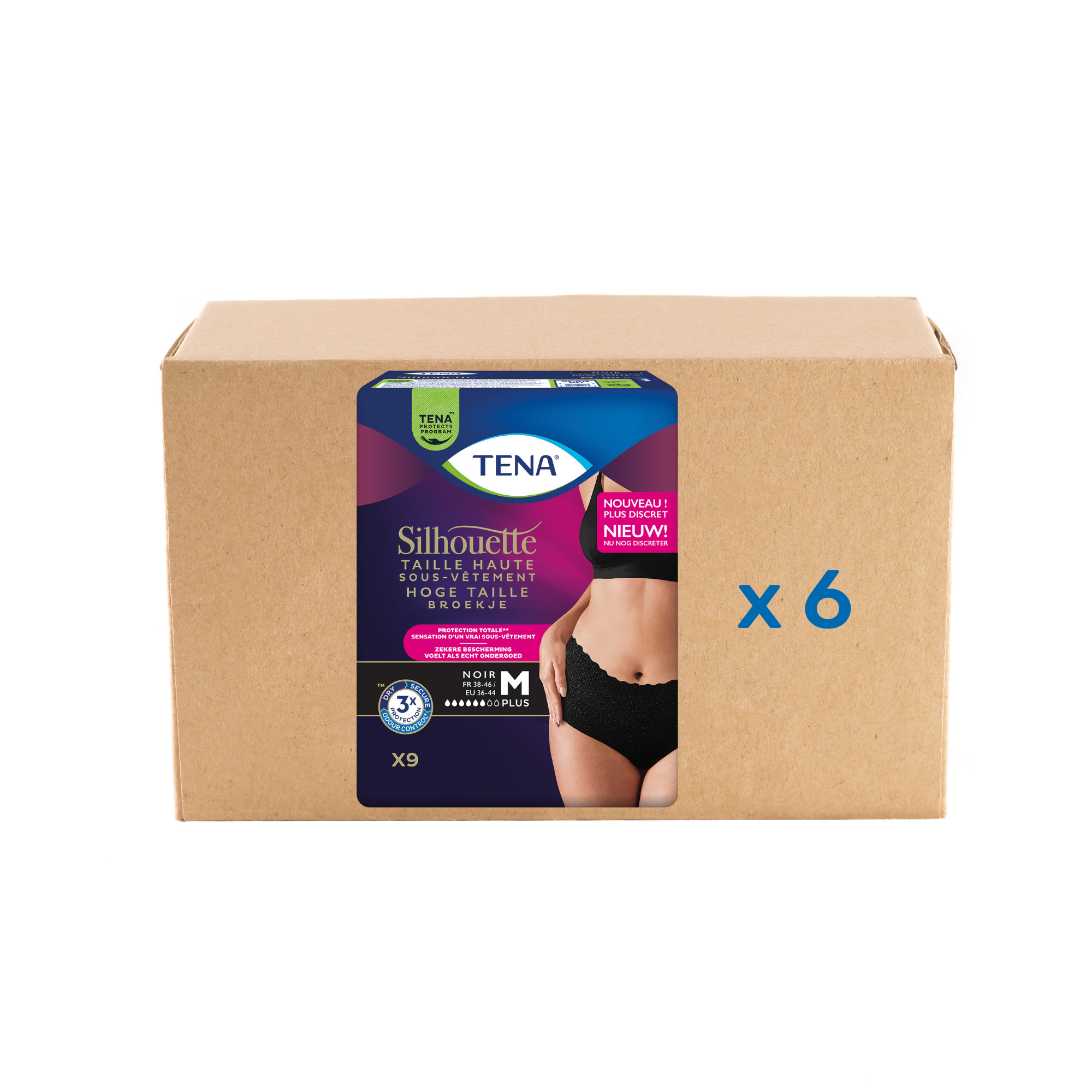 Pack Tena Lady Silhouette Normal - 6 gouttes - 3 modèles - Tena