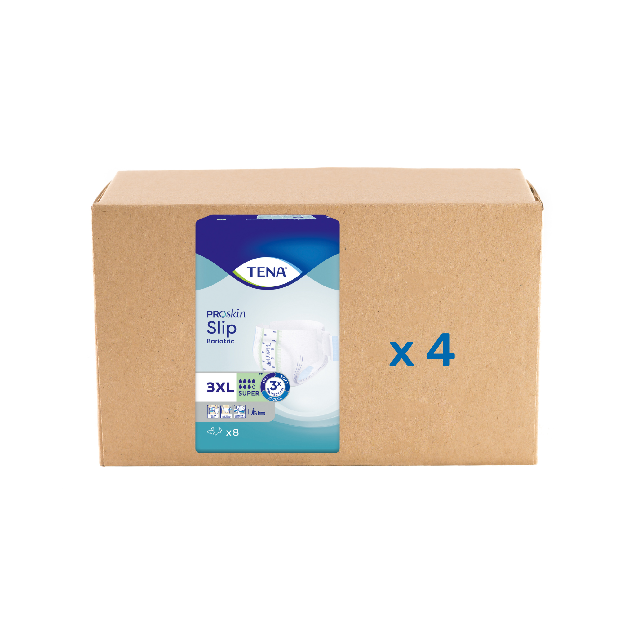 Pack Tena Slip Bariatric Proskin Super - 7 gouttes - 2 tailles - Tena