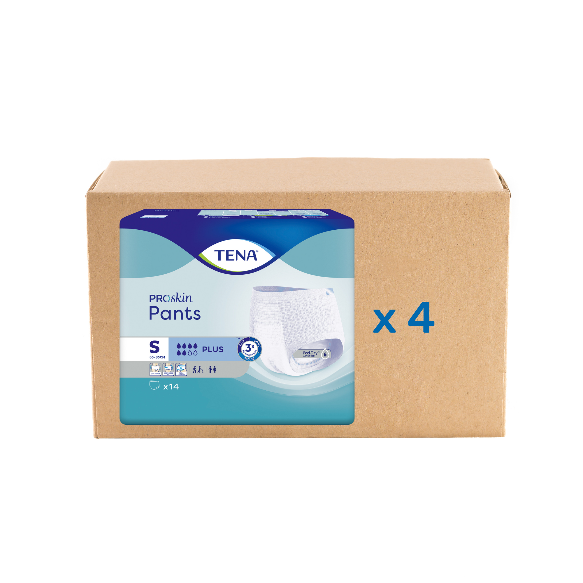 Pack 4x14/12U Tena Pants Proskin - Plus - 6 gouttes - 6 tailles - Tena