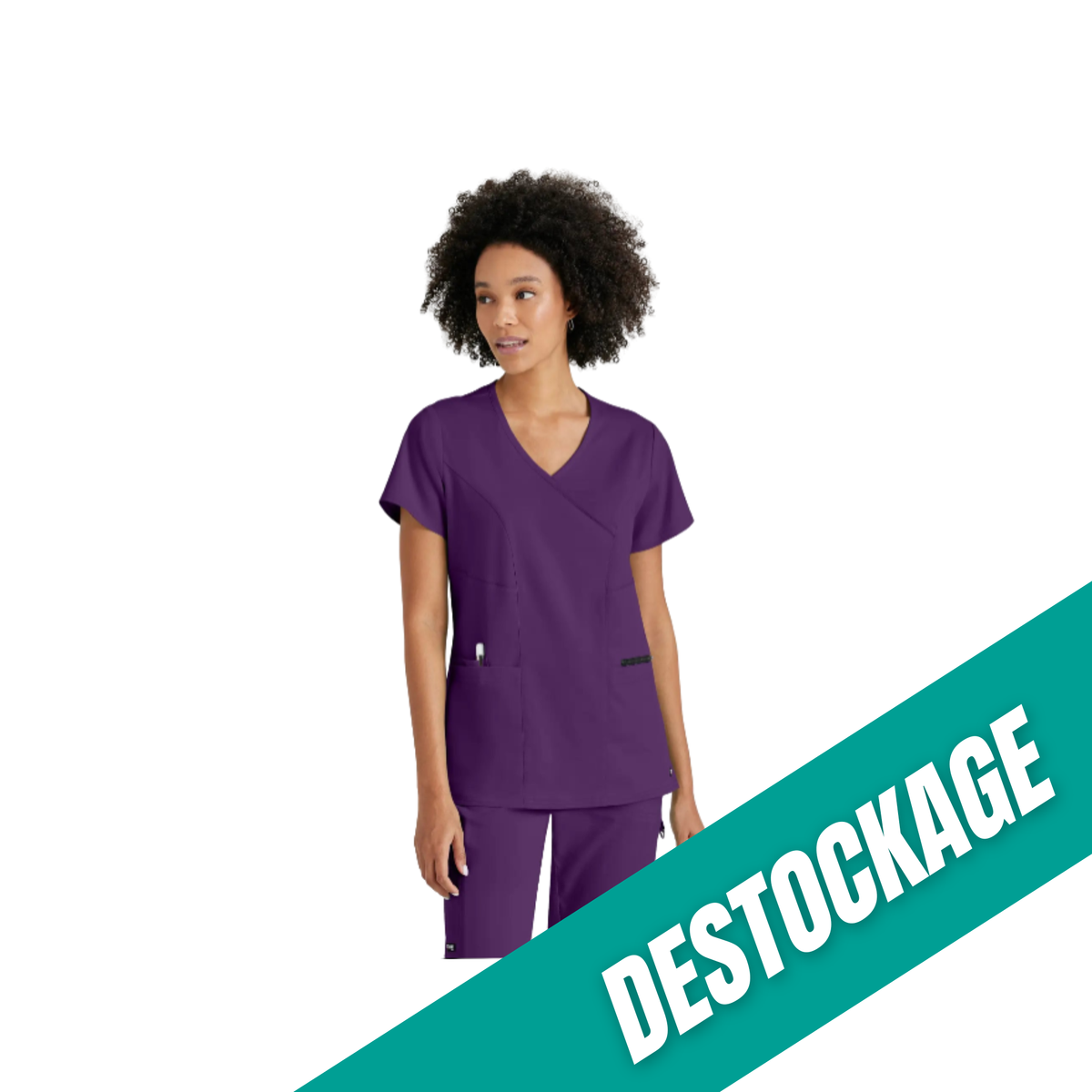 Kim - Crossover V-Neck Tunic - Women - Grey's Anatomy Stretch