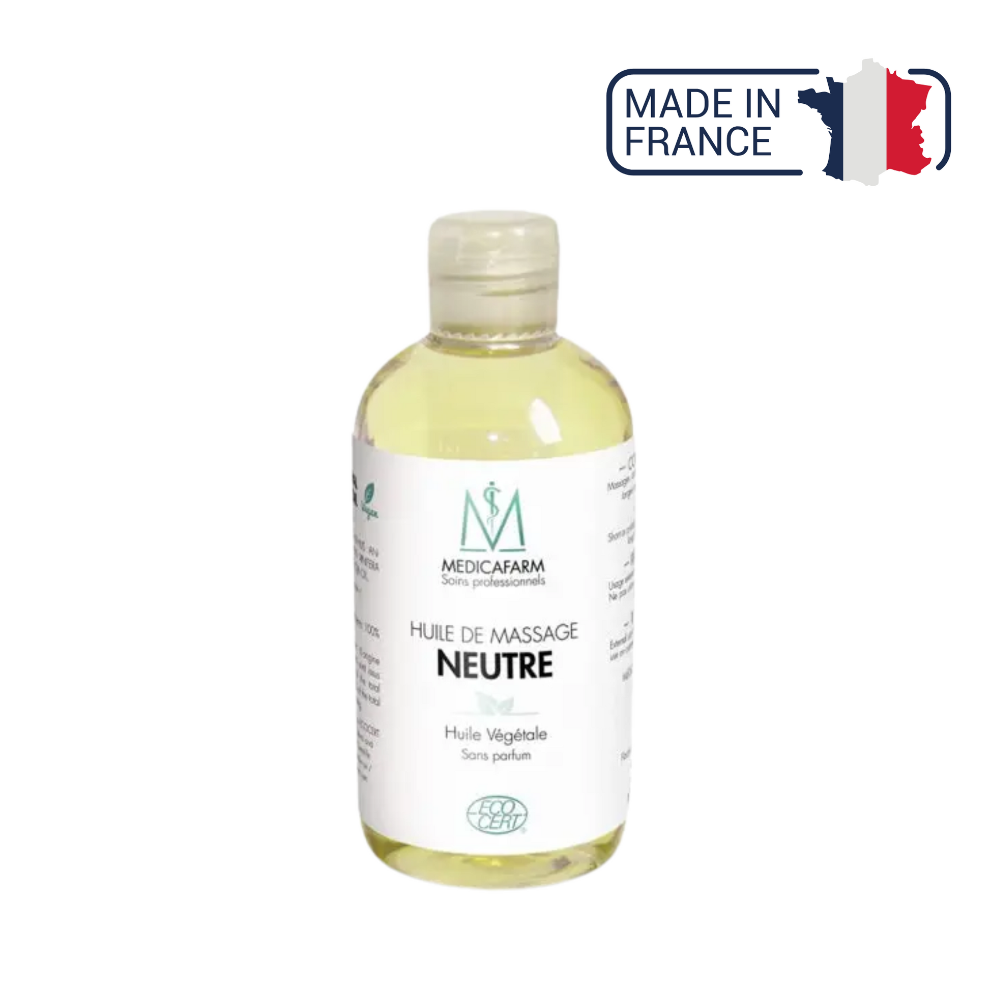 Huile de massage neutre végétale - Flacon Stop-goutte 250 ml - Medicafarm - My Médical