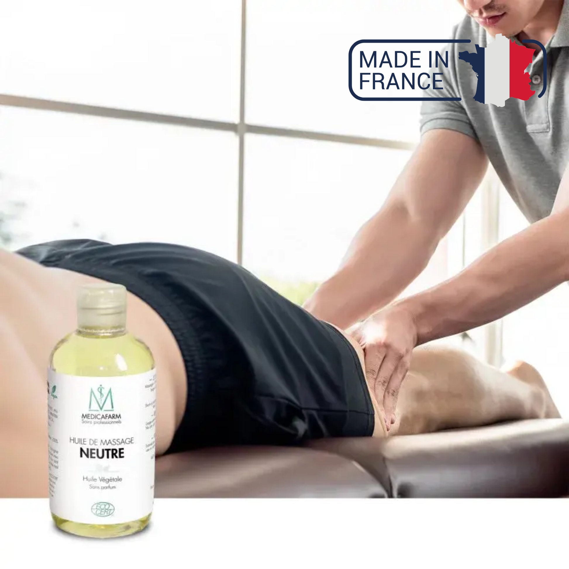 Huile de massage neutre végétale - Flacon Stop-goutte 250 ml - Medicafarm - My Médical